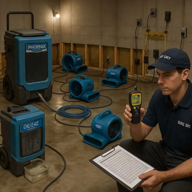 Structural Drying and Dehumidification process in Vincentown, NJ